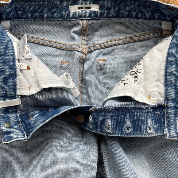 GRLFRND | Karolina High-Rise Light Wash Distressed Jeans Part Time Love Raw Hem - Picture 12 of 14